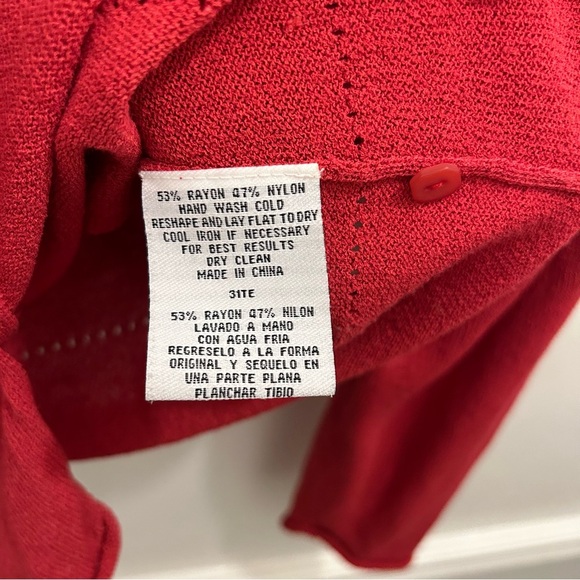 Vintage Eileen Fisher Cardigan red XS sweater - Picture 8 of 9